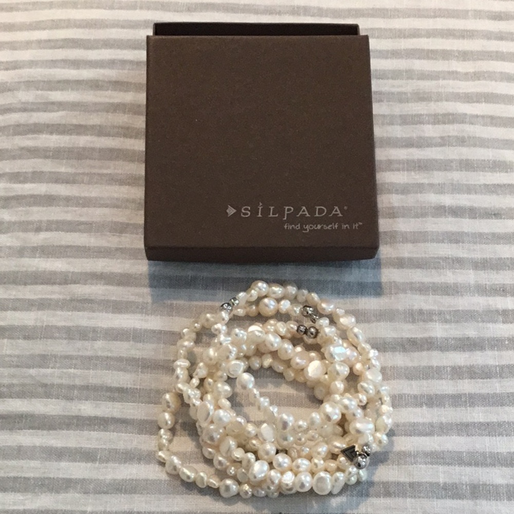 Silpada White Multi-Strand Pearl Bracelet